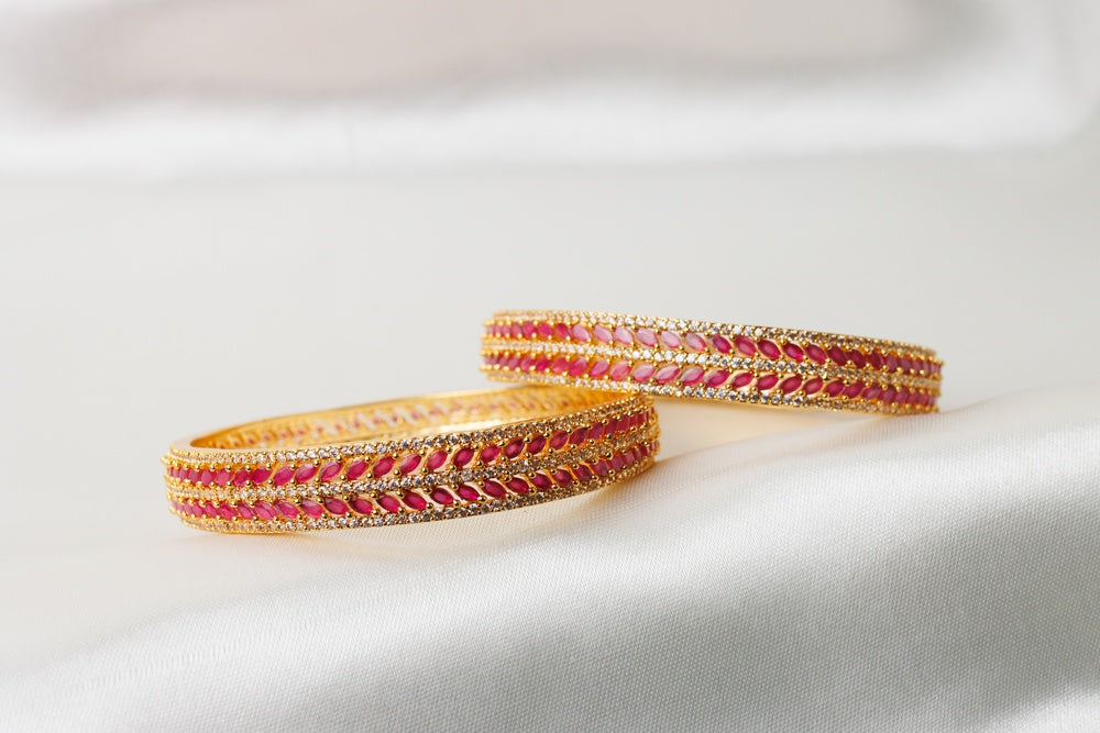 Elegance Dual Row Stone Bangles