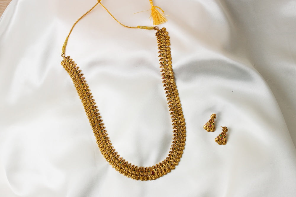 Antique Temple Coin Necklace Set