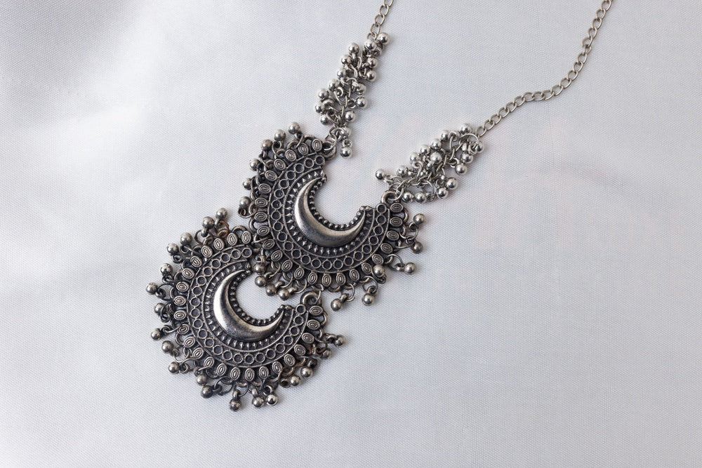 Antique Crescent Double Layer Statement Necklace