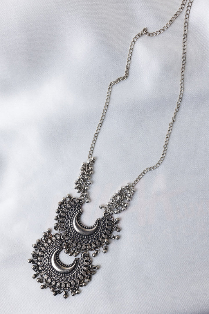 Antique Crescent Double Layer Statement Necklace