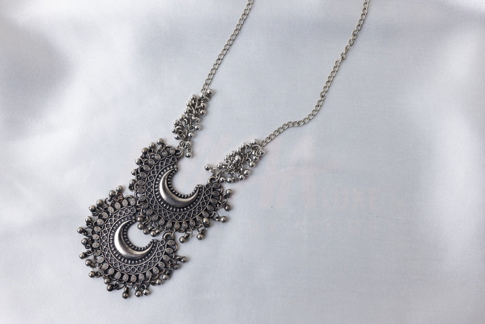 Antique Crescent Double Layer Statement Necklace