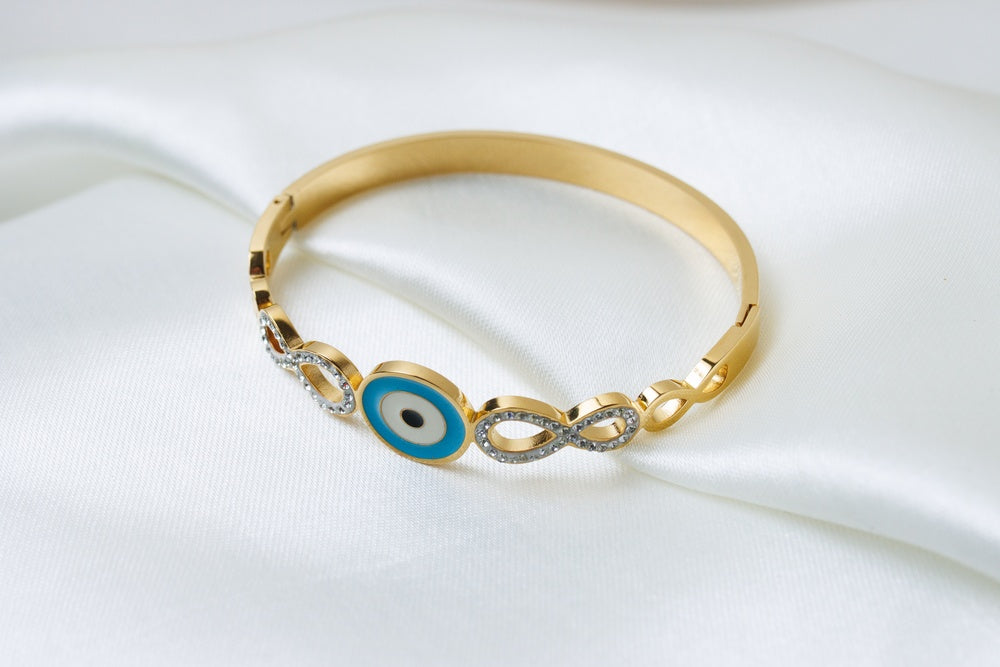Evil Eye Infinity Bangle Bracelet
