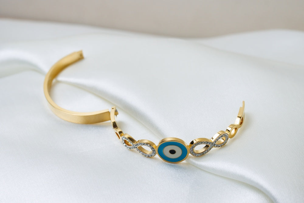 Evil Eye Infinity Bangle Bracelet