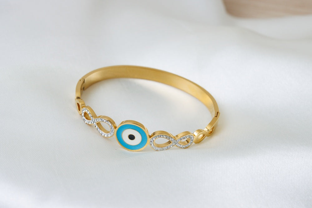 Evil Eye Infinity Bangle Bracelet